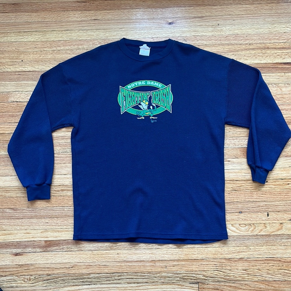 Vintage Fightin Irish Long Sleeve Shirt / L / 1996 / Notre Dame / Locker Line
